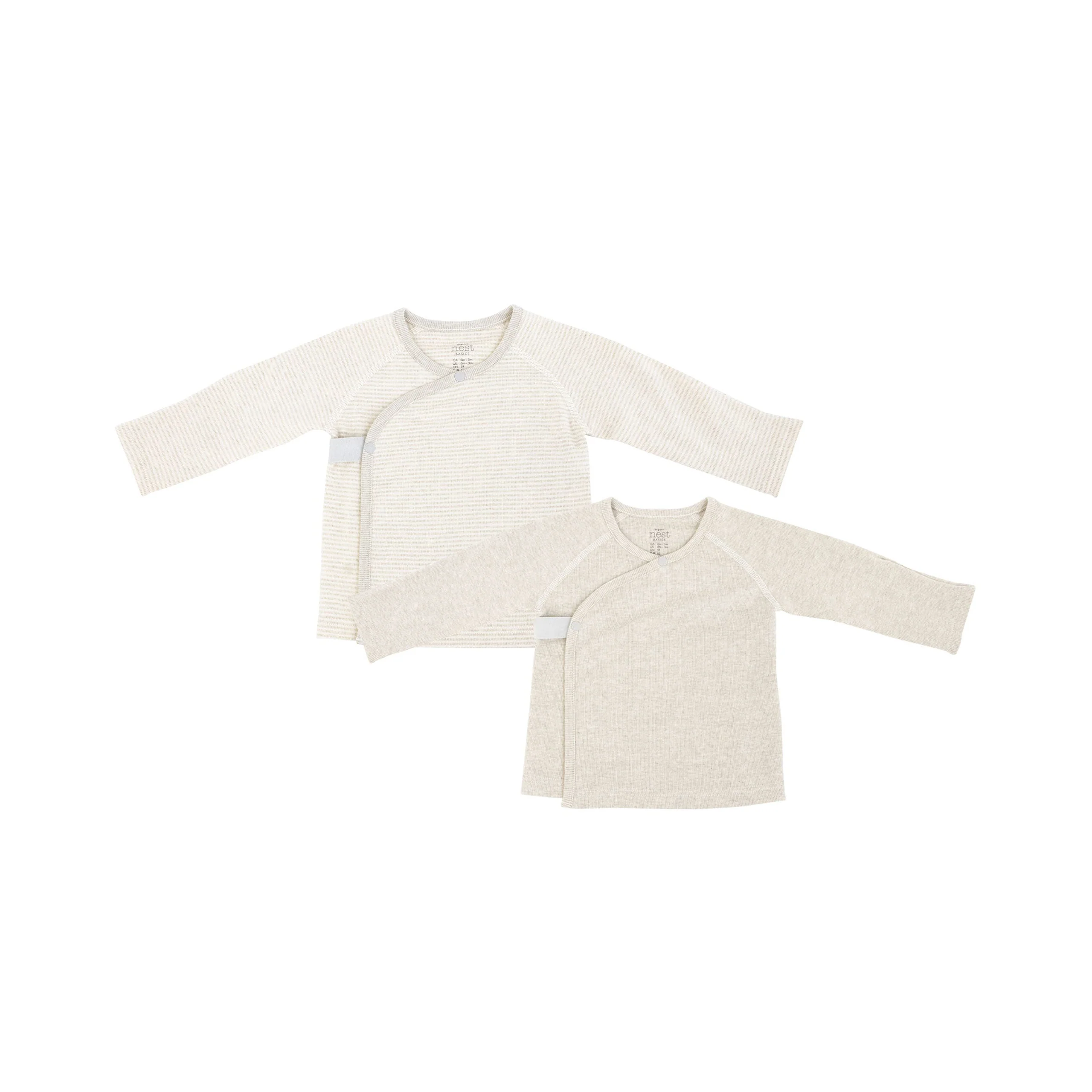 Basics Ribbed Kimono Long Sleeve T-Shirt (2 Pack) - Image 3