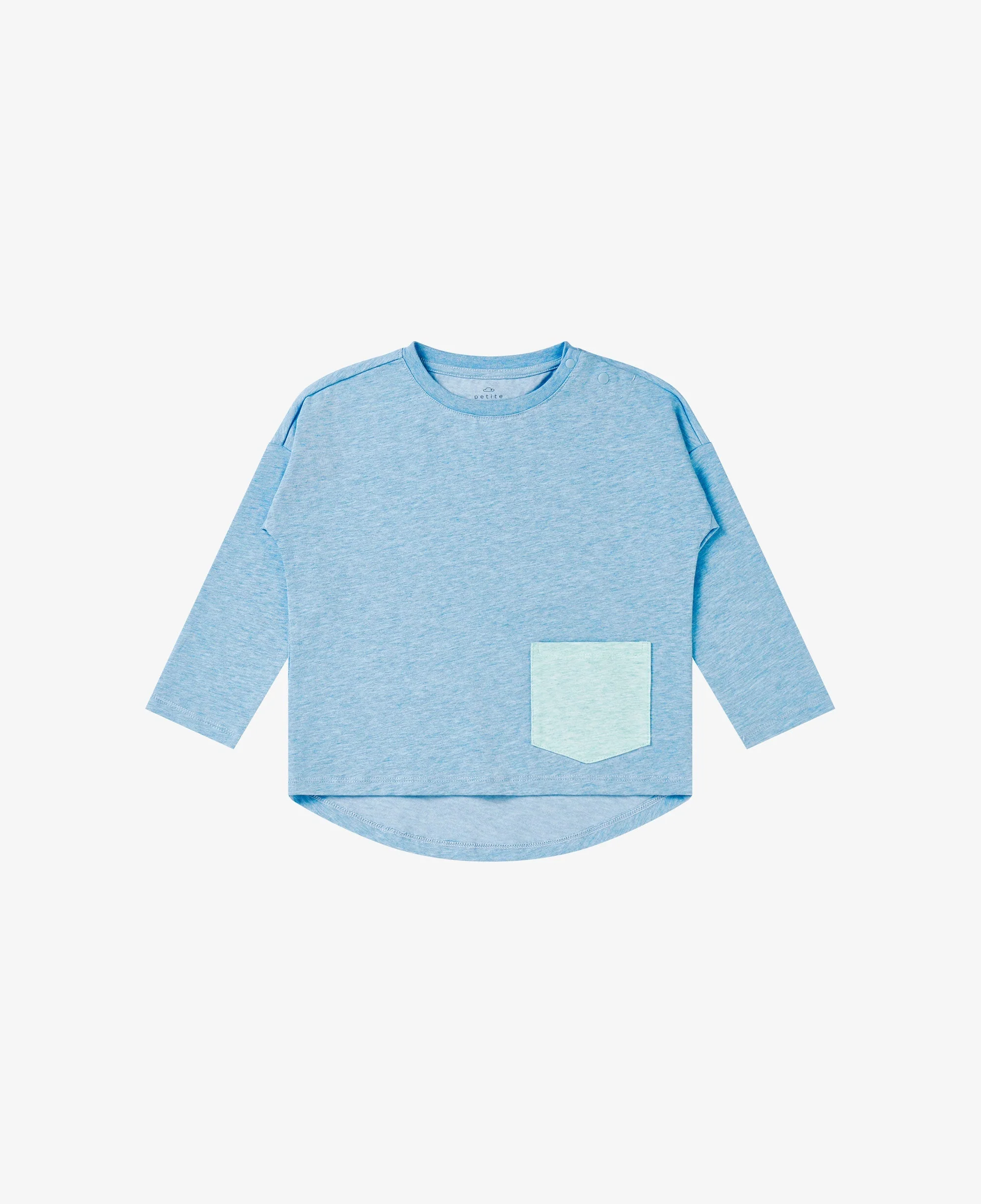 Drop Shoulder Long Sleeve Pocket Tee - Image 3